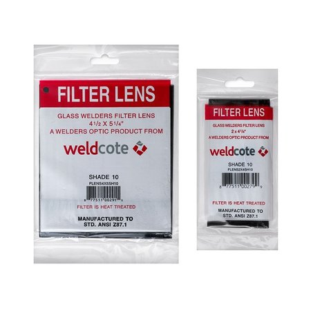 WELDCOTE Lens Filter Lens 2 X 4 1/4 Shade 10 FLENS2X4SH10